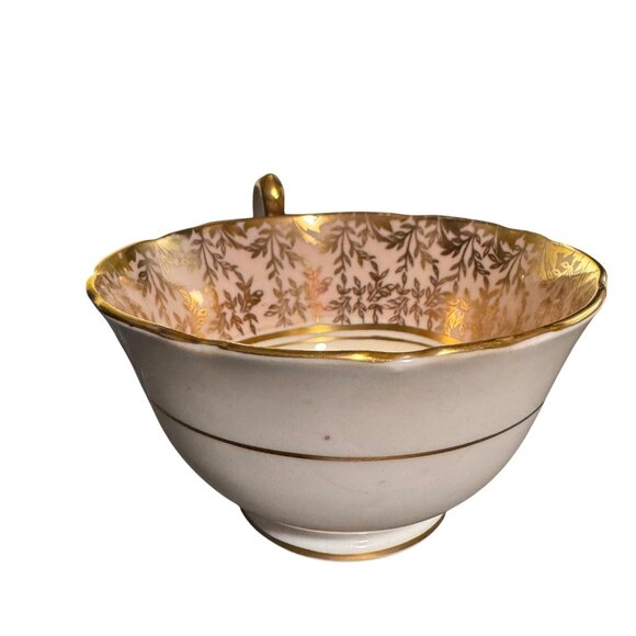 Vintage Aynsley Bone China Teacup Only C80017 Pink Cabbage Tea Rose Gold Filigee - Picture 7 of 12